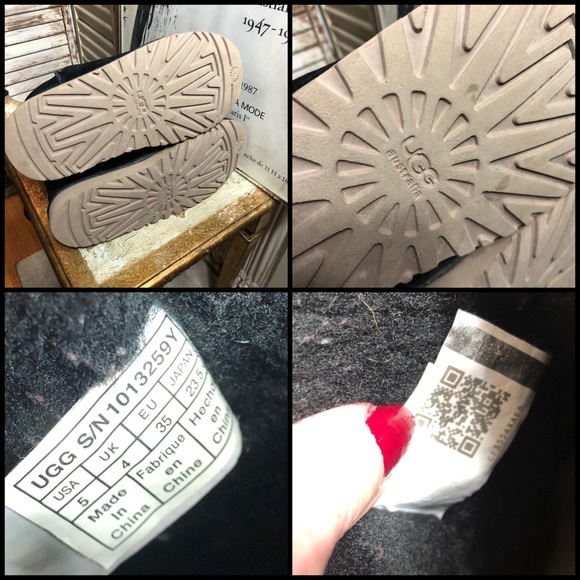 SALE🌷SZ 5-UGG BLACK SUEDE/LEATHER W/ SILVER BOOTS - Picture 6 of 8